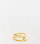 Asos Design 14k Gold Plated Ring With Twist Design