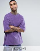 Reclaimed Vintage Inspired Super Oversized T-shirt In Overdye Purple - Purple