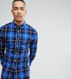 Asos Tall Skinny Check Shirt - Blue