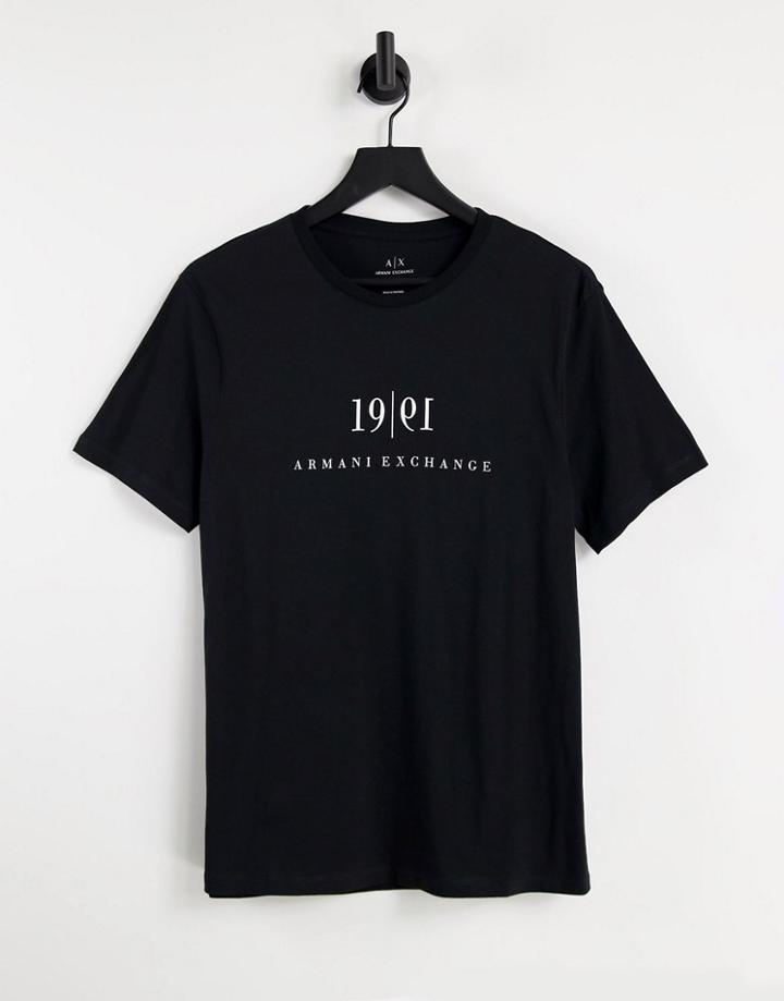 Armani Exchange 1991 Chest Logo T-shirt In Black
