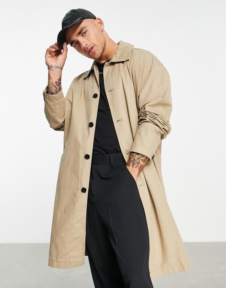 Weekday Matty Oversized Coat In Beige-neutral
