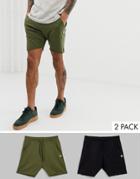 Le Breve 2 Pack Raw Edge Sweat Shorts-multi