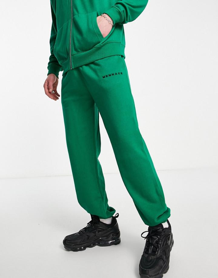 Mennace Essentials Sweatpants In Forest Green