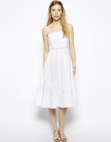 Little White Lies Midi Dress With Embroidery Lace Insert