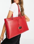 Love Moschino Large Shoulder Bag In Red-black