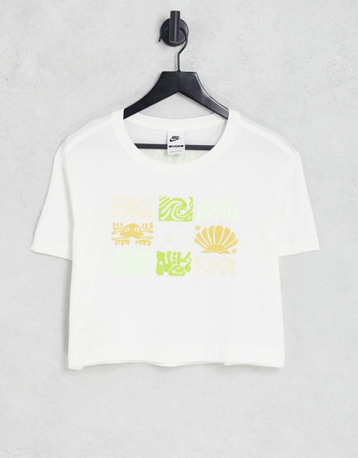 Nike Spring Break Essential Cropped T-shirt In Off White