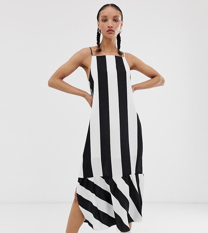 Collusion Bold Stripe Cami Midi Dress - Multi