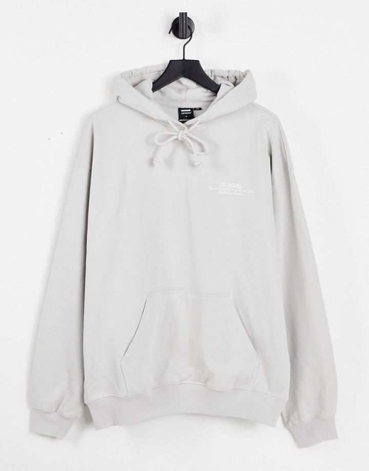 Dr Denim Heavyweight Hoodie Relaxed Fit In Stone-neutral
