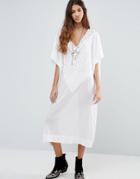 Raga Sweet Serenity Oversized Throw On Midi Dress - White