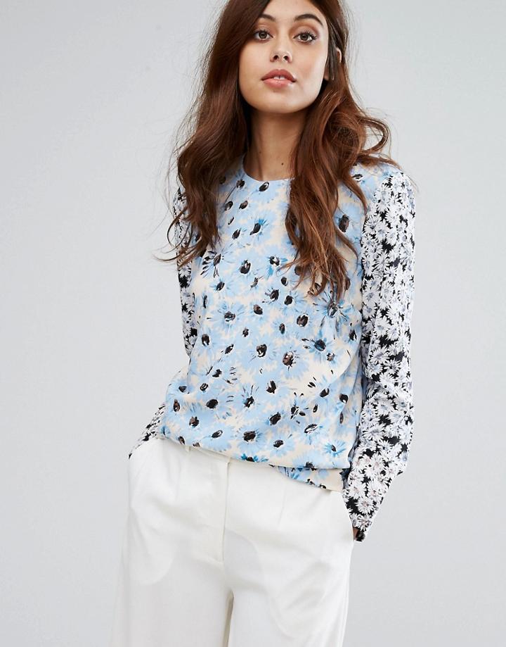 Warehouse Daisy Long Sleeve Top - Multi