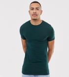 Asos Design Tall Organic Muscle Fit T-shirt With Crew Neck In Khaki - Green