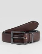 New Look Faux Leather Belt In Dark Brown - Brown