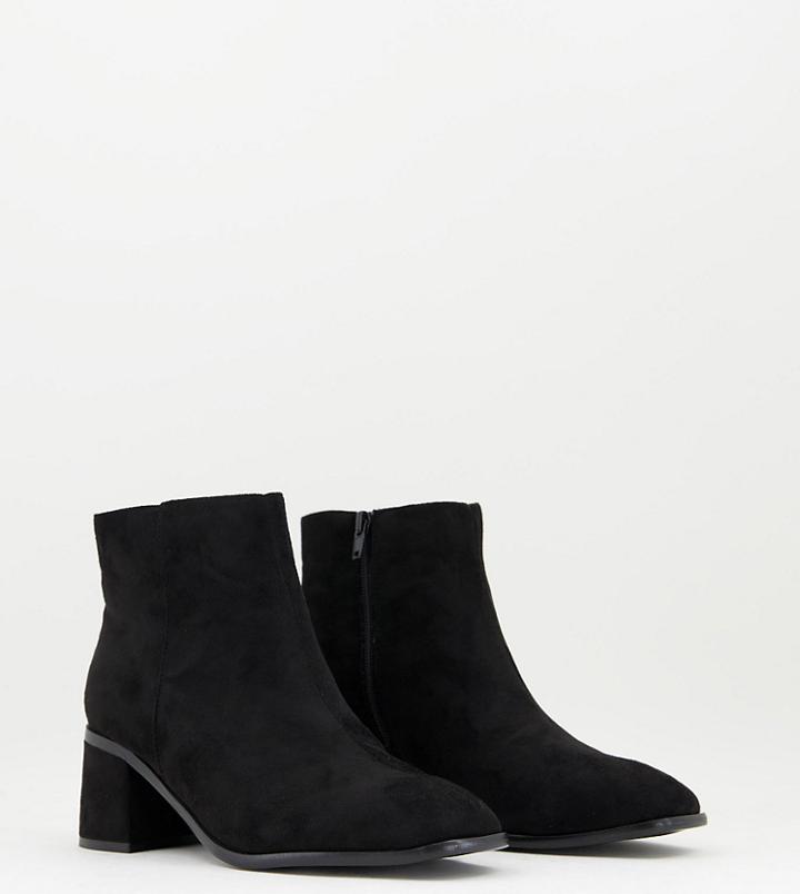 Simply Be Extra Wide Fit Heeled Ankle Boot In Black