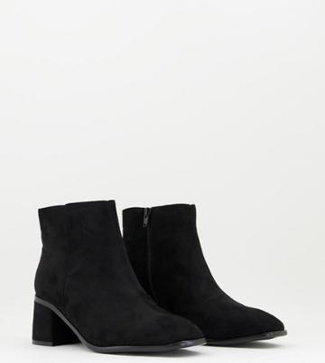 Simply Be Extra Wide Fit Heeled Ankle Boot In Black