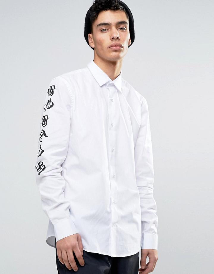 Systvm Sleeve Print Shirt - White