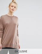 Monki Oversized Fine Knit Sweater - Beige