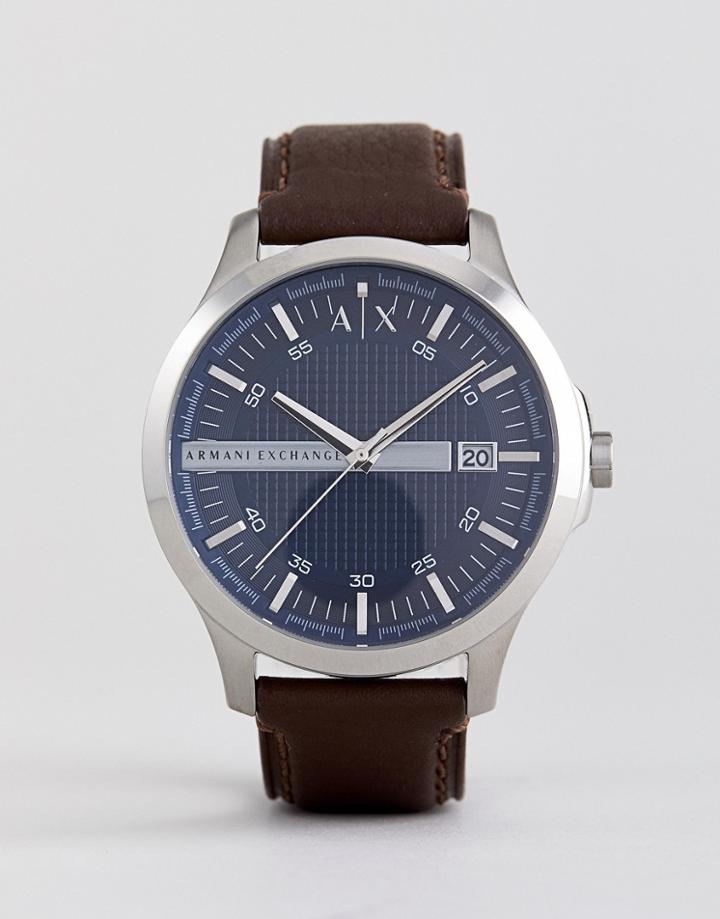 Armani Exchange Ax2133 Leather Watch In Brown - Brown
