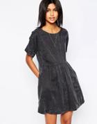 Pepe Jeans Lorette Lyocell Dress With Marbling Effect - 999black