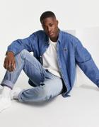 Abercrombie & Fitch Icon Logo Denim Shirt In Blue