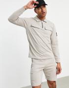 Jameson Carter Matthews Pocket Polo In Stone-neutral