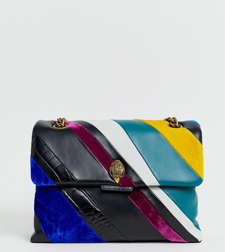 Kurt Geiger Large Kensington Leather Contract Stripe Shoulder Bag With Chain Handle - Multi