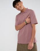 Asos Relaxed Fit Polo In Pique In Pink - Pink