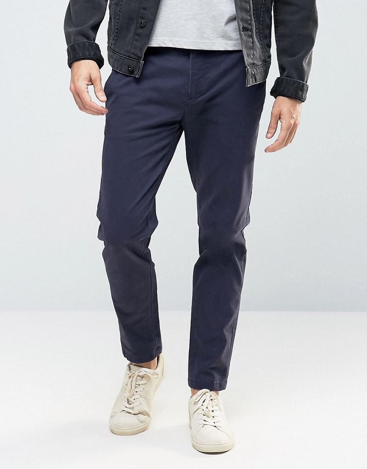 Replay Tapered Chinos Washed Navy - Navy