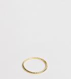 Asos Design Curve Sterling Silver Ring With Gold Plate In Mini Ball Design - Gold