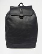 Asos Smart Backpack With Sleek Fastening - Black