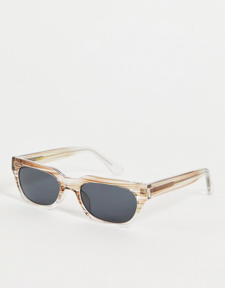 A.kjaerbede Bror Women's Slim Retro Rectangular Sunglasses In Gray-grey