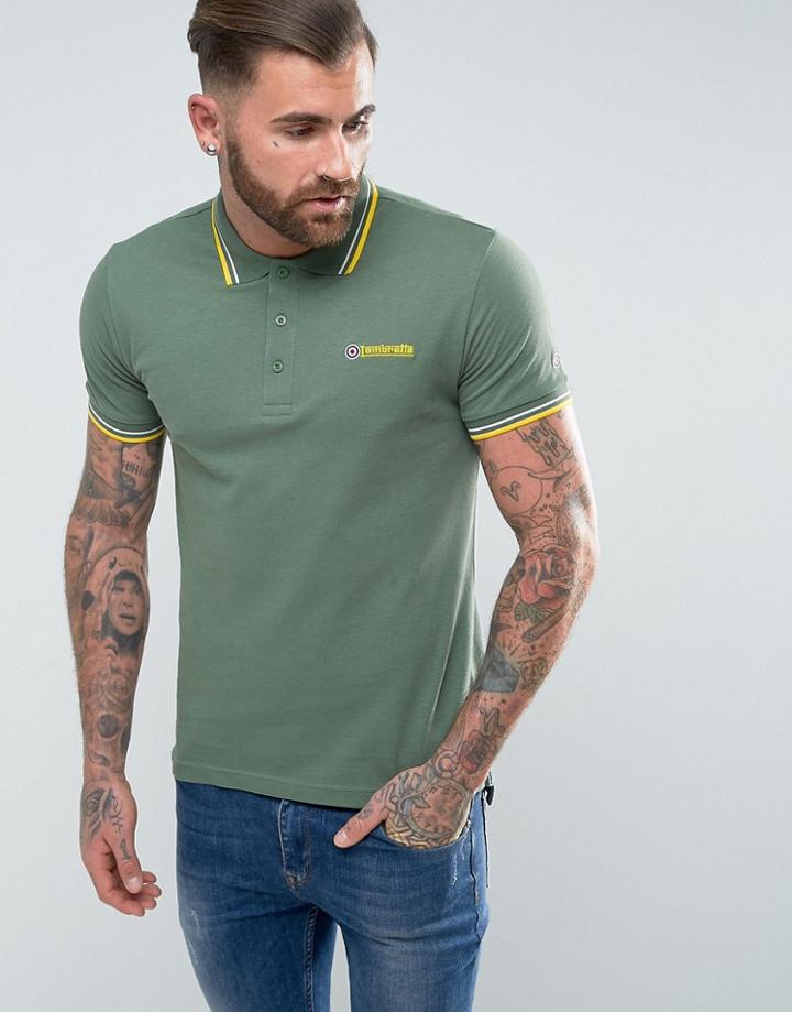 Lambretta Twin Tipping Polo Shirt - Green