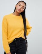 Bershka Organic Central Seam Sweater - Yellow