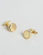 Asos Octagon Cufflinks In Brushed Gold - Gold