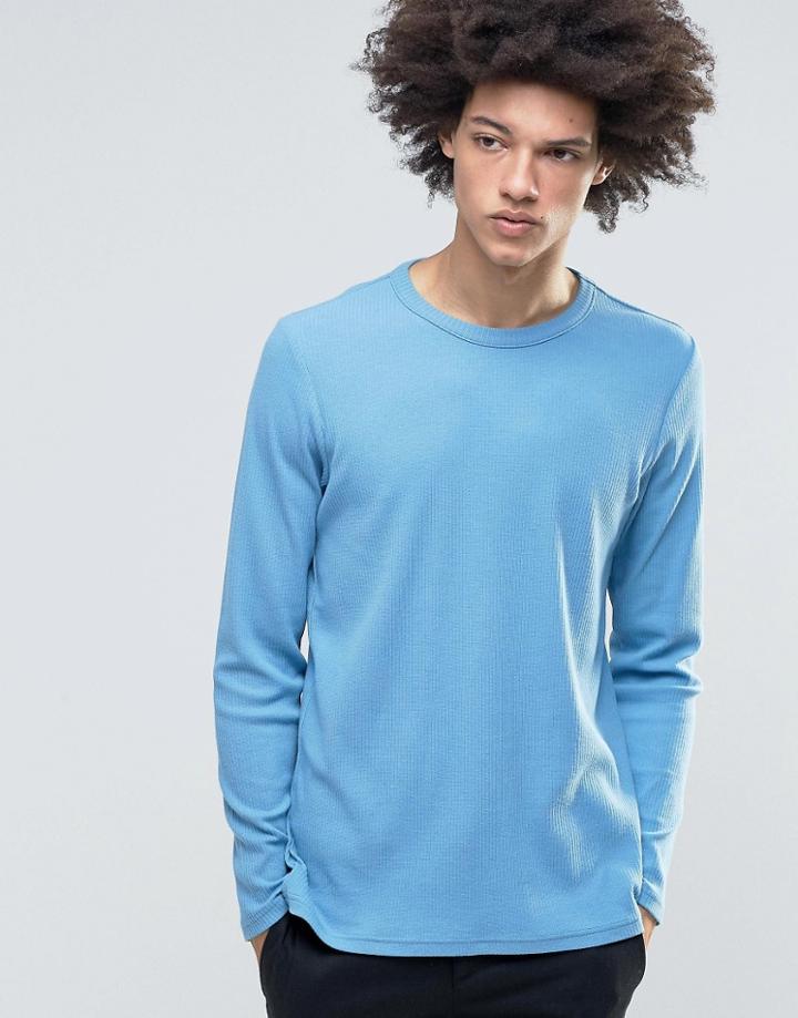 Weekday Grib Rib Long Sleeve Top - Beige