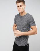 Jack & Jones Premium Longline Curved Hem Tee - Black