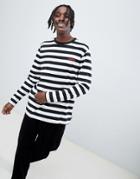 Diamond Supply Striped Long Sleeve T-shirt With Logo - White
