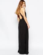 Only Halterneck Maxi Dress With Lace Back - Black