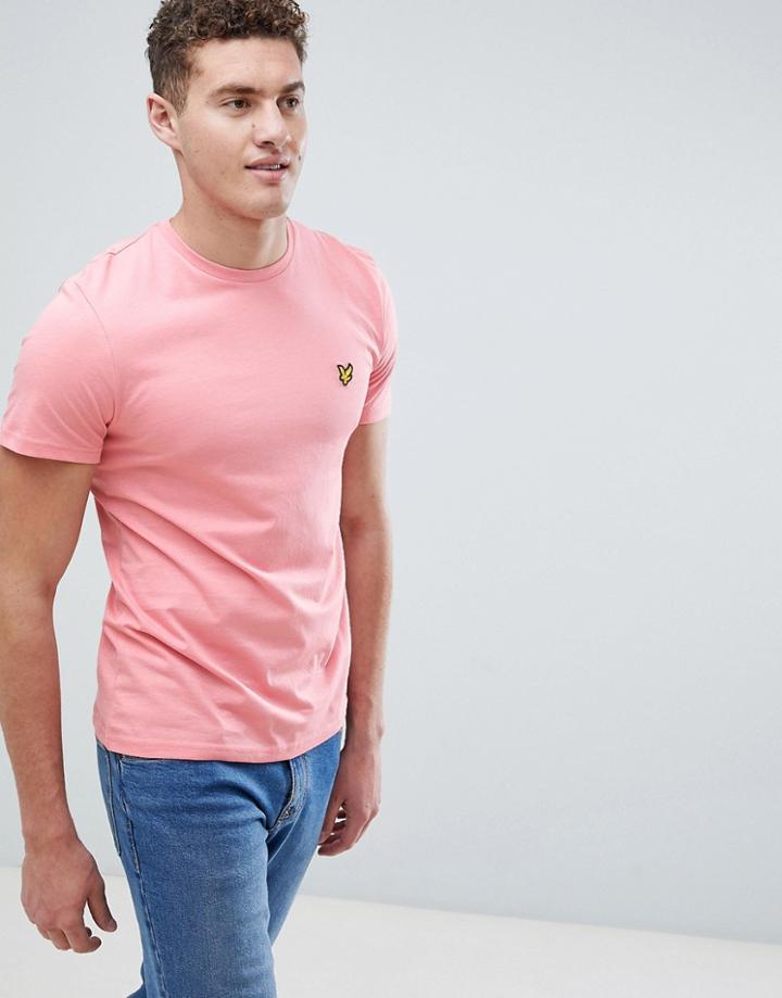 Lyle & Scott Logo T-shirt In Pale Pink - White