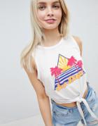 Brave Soul San Diego Knot Front Tank - White