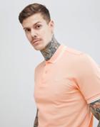 Fred Perry Riviera Twin Tipped Polo Shirt In Peach - Pink