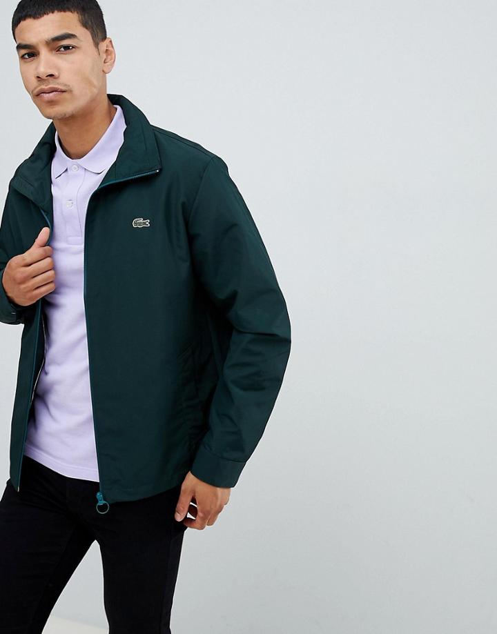 Lacoste Zip Through Jacket In Green