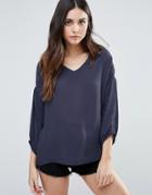 B.young Long Sleeve Blouse - Navy