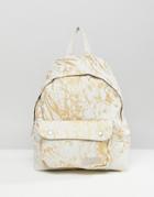 Eastpak Padded Pak'r Superb White Marble Backpack - White