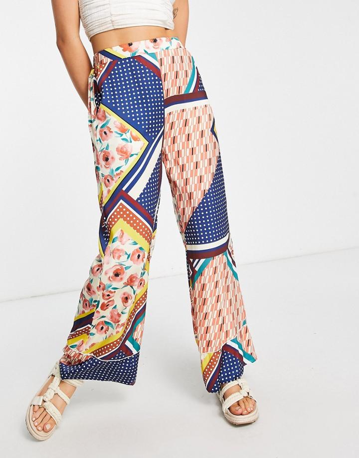 Urban Revivo Wide Leg Print Pants In Multi - Part Of A Set