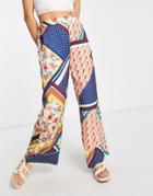 Urban Revivo Wide Leg Print Pants In Multi - Part Of A Set