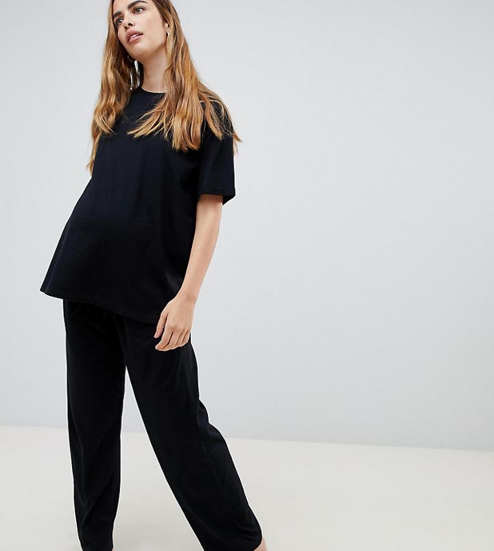 Asos Design Maternity Mix & Match Pyjama Jersey Pants - Black