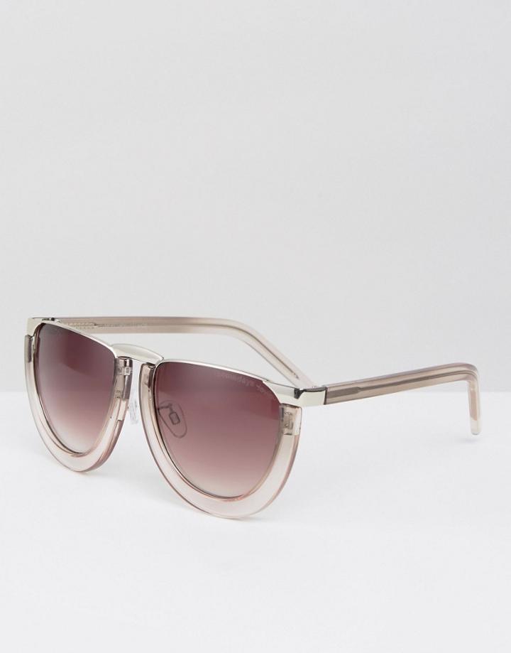Somedays Lovin Half Round Sunglasses - Gray