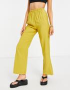 Asos Design Relaxed Suit Sweatpants In Chartreuse-yellow