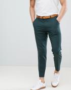 Asos Design Skinny Smart Pants In Forest Green - Green
