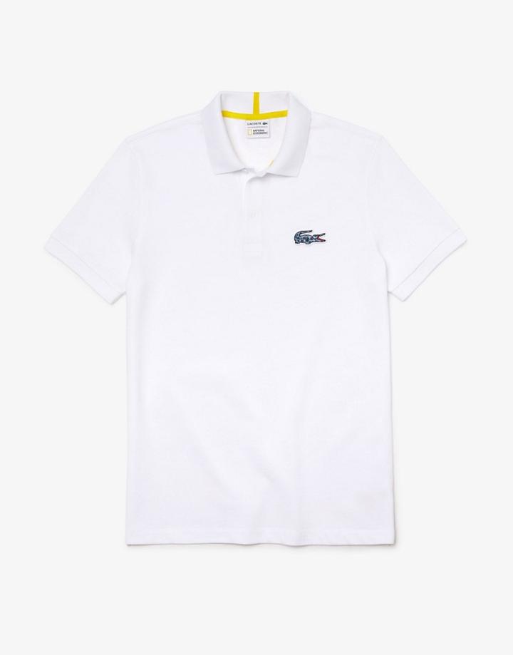 Lacoste X National Geographic Frog Croc Logo Polo In White